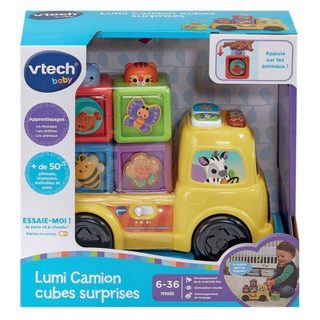 Camion interactif VTech Baby Lumi Truck avec cubes animaux empilables multicolore