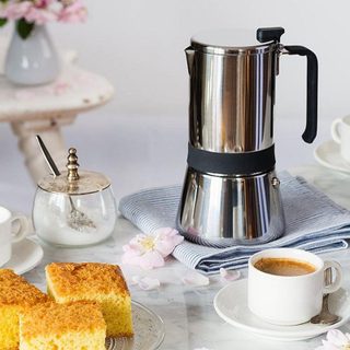 Cafetière italienne Monix Aroma 0,47 L 10 tasses acier inoxydable noir