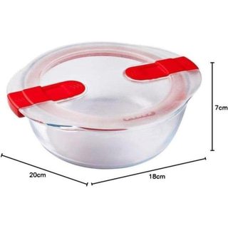 Pyrex Plat rond Cook Heat 20 cm verre borosilicate 1,1 L avec couvercle