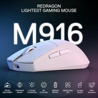 Ratón Redragon M916 PRO sans fil 3 modes 26000 DPI blanc 5 boutons