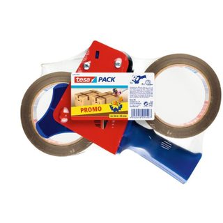 Tesa Lot de 2 Rouleaux adhésifs 66 m x 50 mm - Marron + Dévidoir