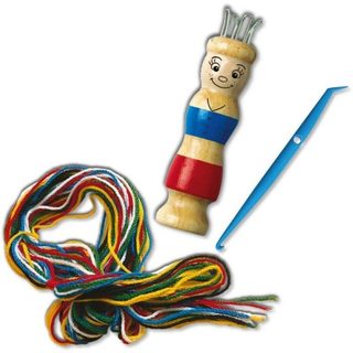 Kit Tricotin en Bois SES Creative avec Aiguille Punnik et Fils Multicolores