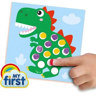 Kit de peinture au doigt dinosaures SES Creative My First 10 cartes 3 couleurs lavables