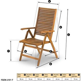 Chaise Fieldmann Fdzn 4101-t Bois acacia tropical Marron Reglable