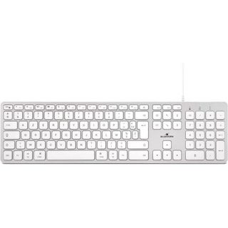 Clavier Bluestork Azerty Français Blanc USB/USB-C Silencieux avec Pavé Numérique