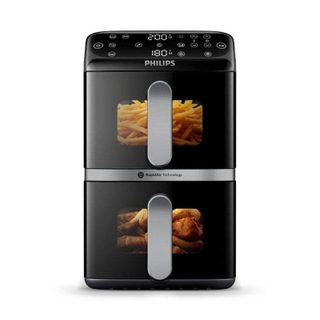 Airfryer Philips Series 4000 Vertical Duo double panier avec fenêtre 10 L 2750 W