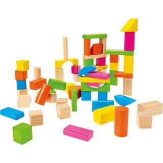 Hero Set De Blocs De Construction En Bois Heros 60 Pièces FSC Naturels Et Couleurs