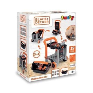 Chariot de bricolage Smoby Black+Decker 3 en 1 avec 18 accessoires