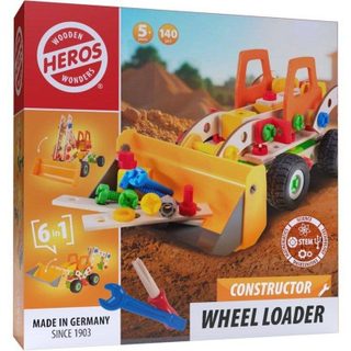 HERSOL Constructor Cargadora De Ruedas De Madera 6 En 1 140 pièces