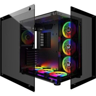 mred ATX Gaming Mid Tower Verre Trempé RGB 7 Baies Ventilateurs Inclus