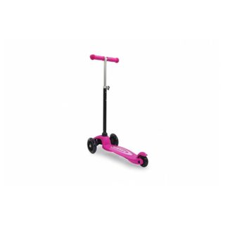 Patinette enfant Jamara KickLight 3 roues lumineuses pliable noir et rose