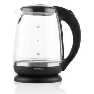 Bouilloire électrique Hyundai VK745 2L 2200W Verre Inox Noir Argent