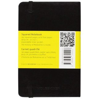 Moleskine MM712 Carnet 192 feuilles quadrillé noir