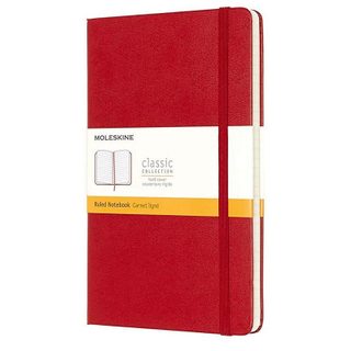 Moleskine Carnet Classique 240 Feuilles Pages Lignées Couverture Reliée Rouge
