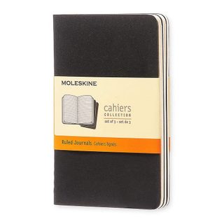 Moleskine Cahier Lot de 3 Carnets 64 Pages Lignées Noir
