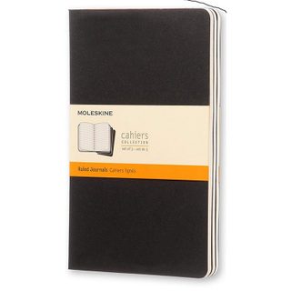 Moleskine Cahier Lot de 3 Carnets 80 Pages Lignées Noir