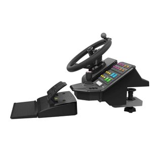 Logitech G Saitek Paquete de Equipo Pesado Volante 900 Grados + Pedales + Panel Lateral