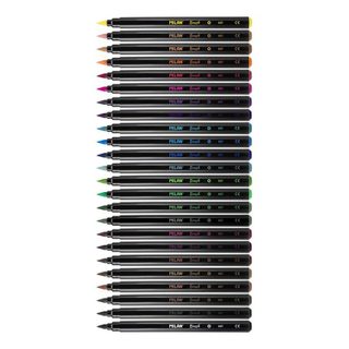 Milan 61264 Boite de 24 feutres pointe pinceau couleurs assorties