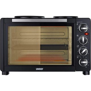 Four de Table Unold 68885 30L 1500W Noir avec 2 Plaques de Cuisson
