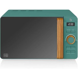 Swan Set Petit Déjeuner Nordique Micro-Ondes 20L + Bouilloire + Grille Pain 2 Tranches Vert