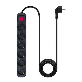 Multiprise Nanocable 10.37.0006-BK 6 Prises Interrupteur Protection Enfant Noire