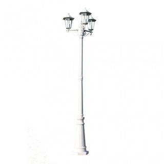 Vidaxl Lampadaire de jardin 3 bras 215 cm Blanc Aluminium 40245