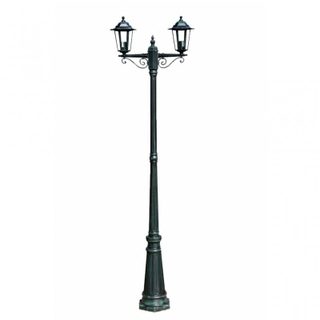 VidaXL Lampe de Jardin 2xE27 215cm Vert Foncé/Noir
