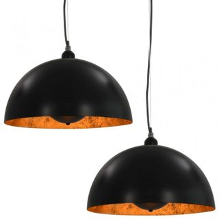 VidaXL Pack de 2 Lampes à Suspension Hémisphérique E27 40cm Noir/Or