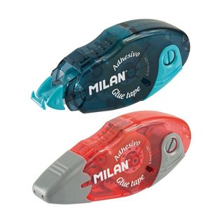 Milan Boite de 12 Ruban Adhésif 8,4mmx12m Bleu/Rouge