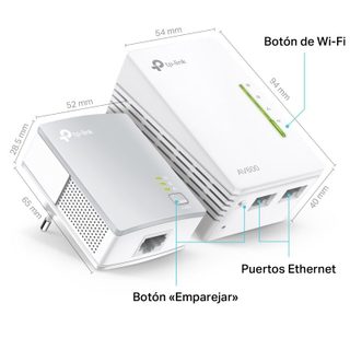 TP-Link TL-WPA4220 KIT PLC Powerline Red Eléctrica AV600 + WFi N300