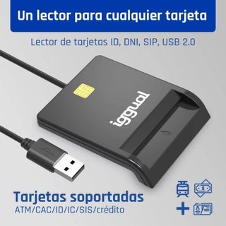 Lecteur de cartes magnétiques Iggual IGG316740 USB 2.0 Noir