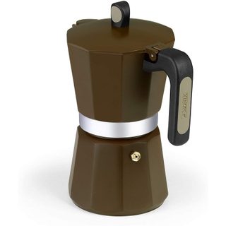 Monix New Cream Aluminium Cafetière Italienne 12 Tasses Marron