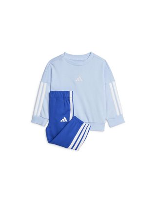 Ensemble 3 Bandes French Terry Jog Bleu Blanc