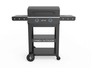Grill électrique 2 brûleurs, tablettes latérales rabattables 2300W - OHM-GRIL-5233EU OHMEX