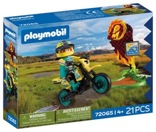 Playmobil Motocross Rider & Accessories 72065 Moto Tout-Terrain Jaune 21 Pièces