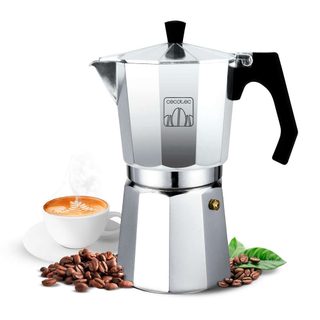 Cecotec Cafetière Italienne Mokclassic 300 Shiny. Aluminium, Pour Chaque Cuisine, 3 Tasses, Joint En Silicone, Poignée