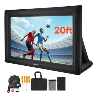 Vevor Ecran Projection Gonflable 610cm, 16:9. 600d Lavable, Sac Rangement. Pour Extérieur, Jardin, Piscine.