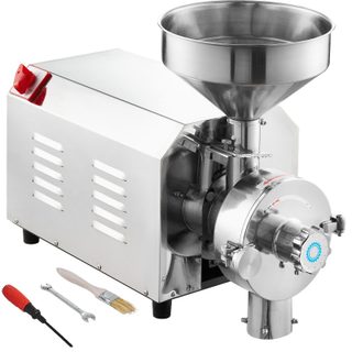 Vevor Moulin À Grains Électrique Soja 3000w, Broyeur Épices Commercial 100 Kg/h, Inox.