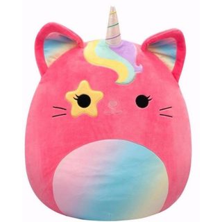 Peluches Squishmallows Caticorn Sienna Rose 50 Cm Yeux Étoilés Licorne Chat