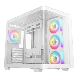Boîtier Pc - Cg530u 4f - Moyen Tour- Format Micro-atx - 4 Ventilateurs Argb Inclus - Blanc