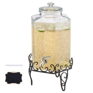 Vevor Distributeur De Boissons Capacité 10 L En Verre Avec Support Pour Café