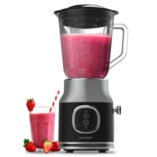 Cecotec Blender Mixeur Retrotwist Black. Puissance Maximale 800 W, Bol En Verre D’une Capacité De 1 L, 4 Lames Avec Revê