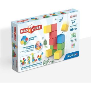 Geomag Blocs magnétiques - Set créatif - 16 pièces - Éducatif - Plastique recyclé - Dès 12 mois