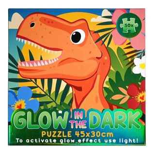 Johntoy Puzzle Dino Phosphorescent - 50 Pièces Puzzle Enfant