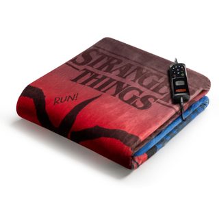 Imetec Caldoplaid Stranger Things Couverture Chauffante 150 W Bleu, Rouge Tissu, Peluche