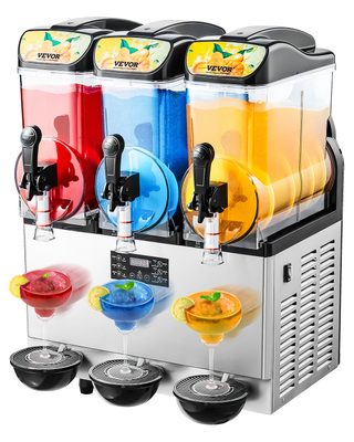Vevor Machine À Granite 3 Réservoirs 15l, Inox, Distributeur Boissons Glacées, Pour Restaurants/bars.