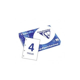 Ramette De Papier - A4 - Blanc - Perforées - 80g - Impression - 500 Feuilles - Clairefontaine Clairalfa