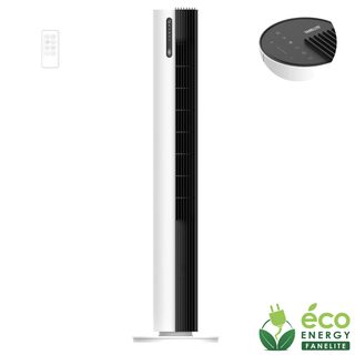 Fanelite - Ventilateur Tour 110 Cm Df-at1101e - Moteur Dc 30w - Blanc - Grille Plastique - Télécommande