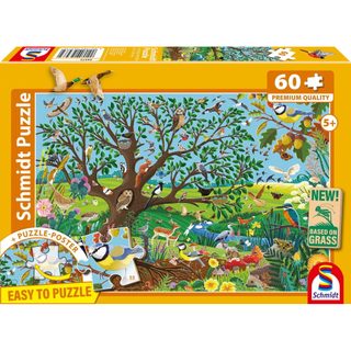 Puzzle 60 Pièces Animaux Dans Le Jardin Panoramique Papier Jaune-orange Schmidt Spiele