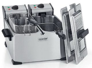 Kitchenchef Kcpfr70x Friteuse Double 7 L Autonome 4000 W Acier Inoxydable